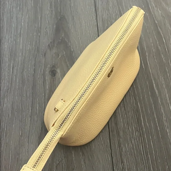 Dagne Dover Yellow Lola Leather Cosmetics Pouch Size Small - Picture 8 of 15